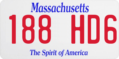 MA license plate 188HD6