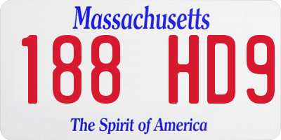MA license plate 188HD9