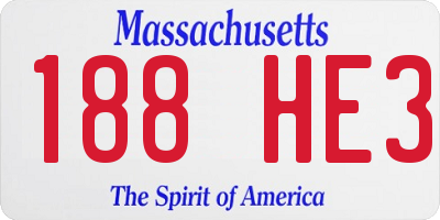 MA license plate 188HE3