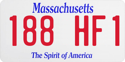MA license plate 188HF1