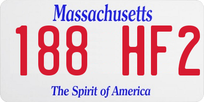 MA license plate 188HF2