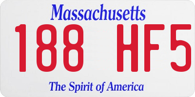 MA license plate 188HF5