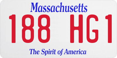 MA license plate 188HG1