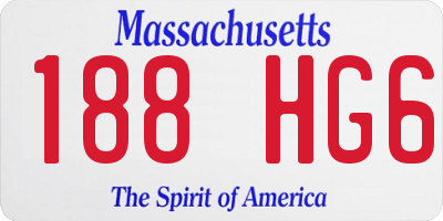 MA license plate 188HG6