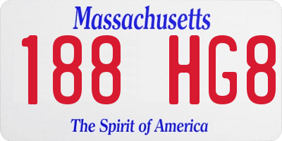 MA license plate 188HG8