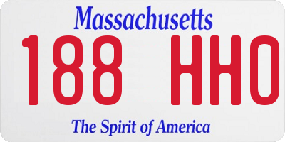 MA license plate 188HH0