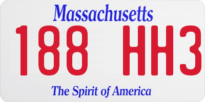 MA license plate 188HH3