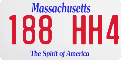 MA license plate 188HH4