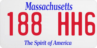 MA license plate 188HH6