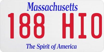 MA license plate 188HI0