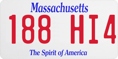 MA license plate 188HI4