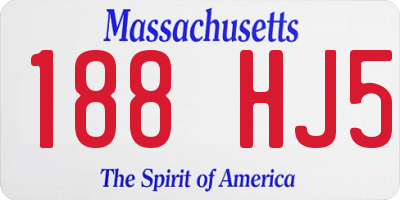 MA license plate 188HJ5