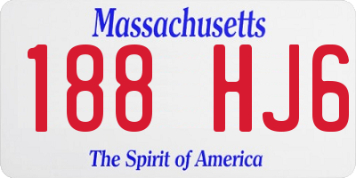 MA license plate 188HJ6