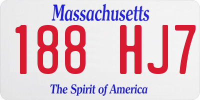 MA license plate 188HJ7