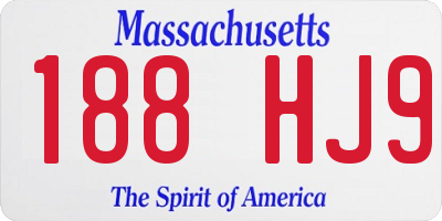 MA license plate 188HJ9