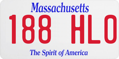 MA license plate 188HL0