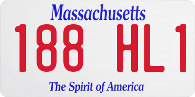 MA license plate 188HL1