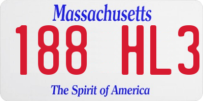 MA license plate 188HL3