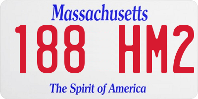 MA license plate 188HM2