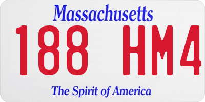 MA license plate 188HM4