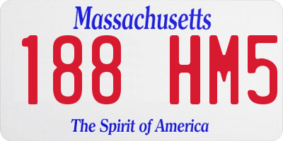 MA license plate 188HM5