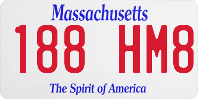 MA license plate 188HM8