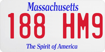 MA license plate 188HM9