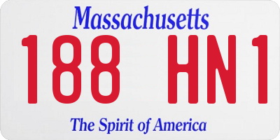 MA license plate 188HN1