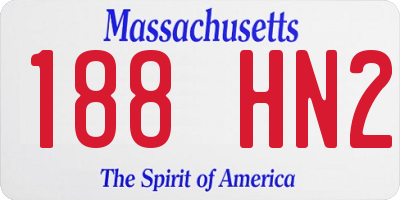 MA license plate 188HN2