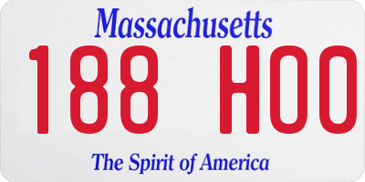 MA license plate 188HO0