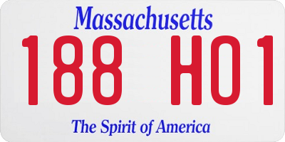 MA license plate 188HO1