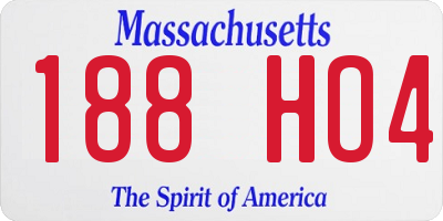 MA license plate 188HO4