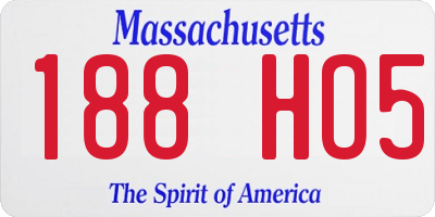 MA license plate 188HO5