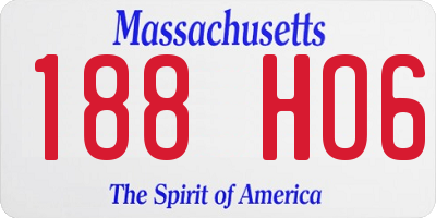 MA license plate 188HO6
