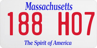 MA license plate 188HO7
