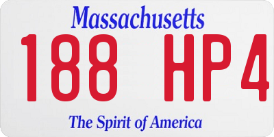 MA license plate 188HP4