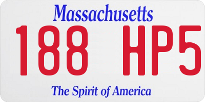 MA license plate 188HP5