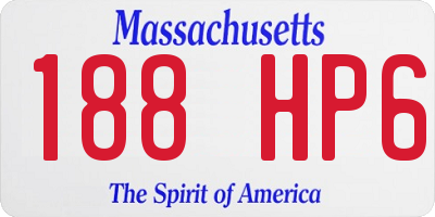 MA license plate 188HP6