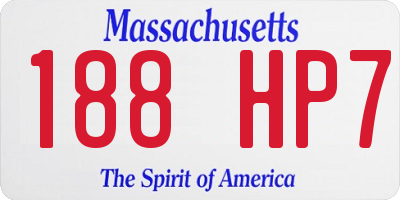 MA license plate 188HP7