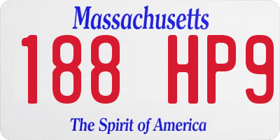 MA license plate 188HP9