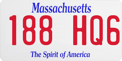 MA license plate 188HQ6