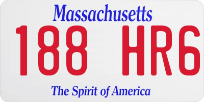 MA license plate 188HR6