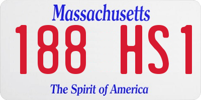 MA license plate 188HS1
