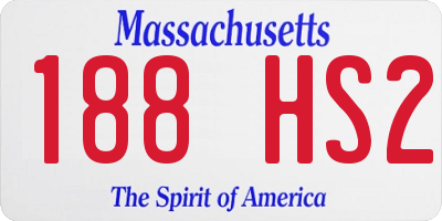 MA license plate 188HS2