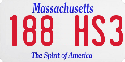 MA license plate 188HS3