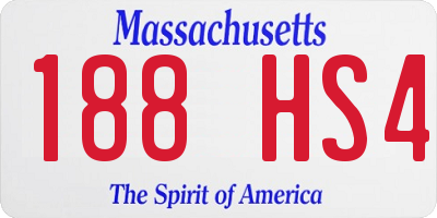 MA license plate 188HS4