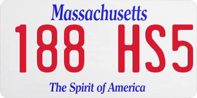MA license plate 188HS5