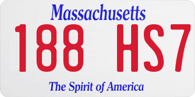 MA license plate 188HS7