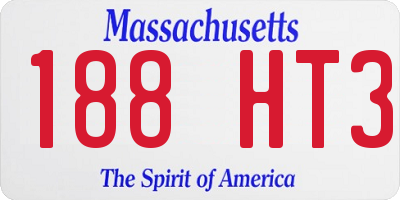 MA license plate 188HT3
