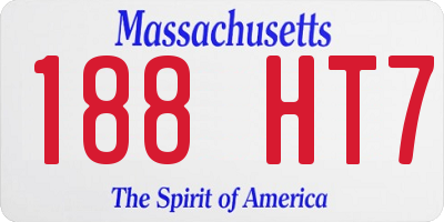 MA license plate 188HT7
